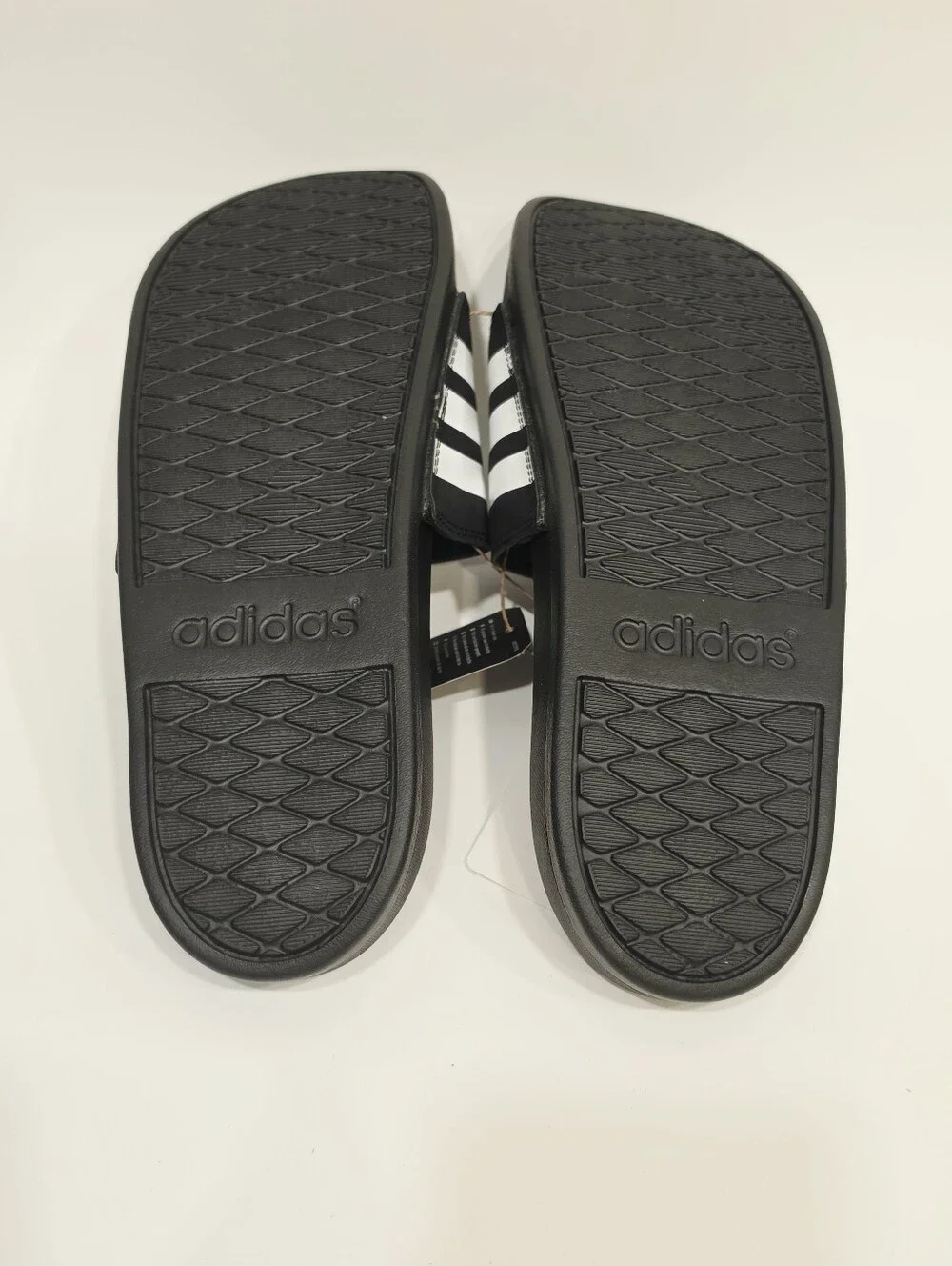 Adidas Adilette Comfort Black and White Slide Sandals US Mens 8/Womens 9